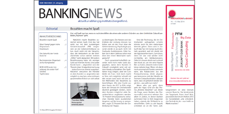 BANKINGNEWS Ausgabe 3 vom 13.03.2014