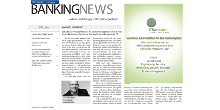 BANKINGNEWS Ausgabe 6 vom 30.04.2014