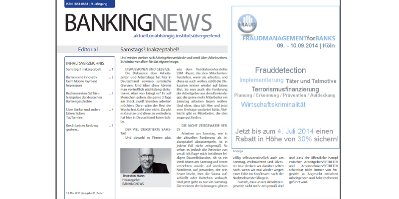 BANKINGNEWS Ausgabe 7 vom 13.05.2014