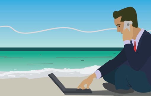 Grafik Mobiles Arbeiten in der Finanzbranche