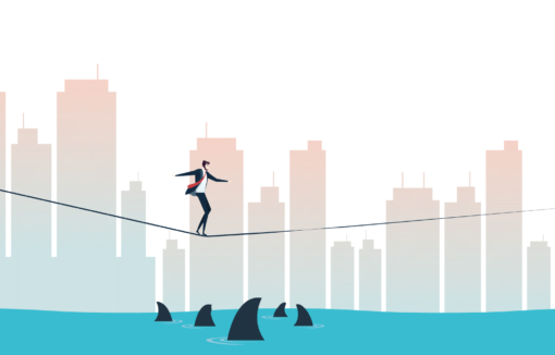 Mann auf einem Drahtseil, Equity Token Chancen und Risiken