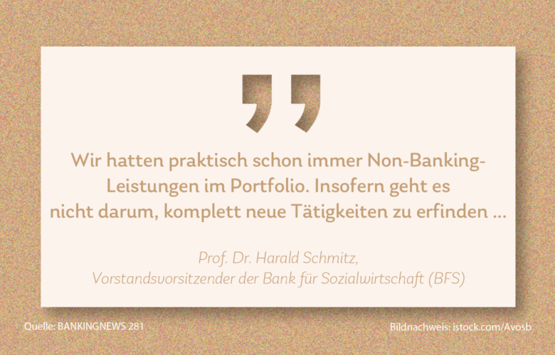 Harald Schmitz, Vorstandsvorsitzender der Bank für Sozialwirtschaft hat im BANKINGNEWS-Interview gesagt, dass die Bank schon immer Non Banking angeboten hat