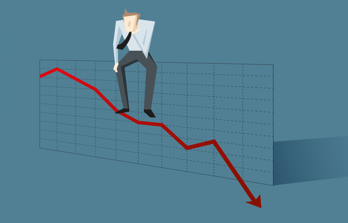 Börse und Psychologie, undurchsichtig, Kurse, Mann wundert sich über Markt