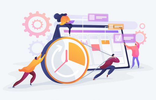 agile Organisationsenwicklung, Menschen arbeiten zusammen an einem Projekt, flexibel