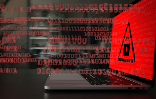 Ransomware-Angriff, Daten verschlüsselt, Computer gefährdet, Cybersicherheit