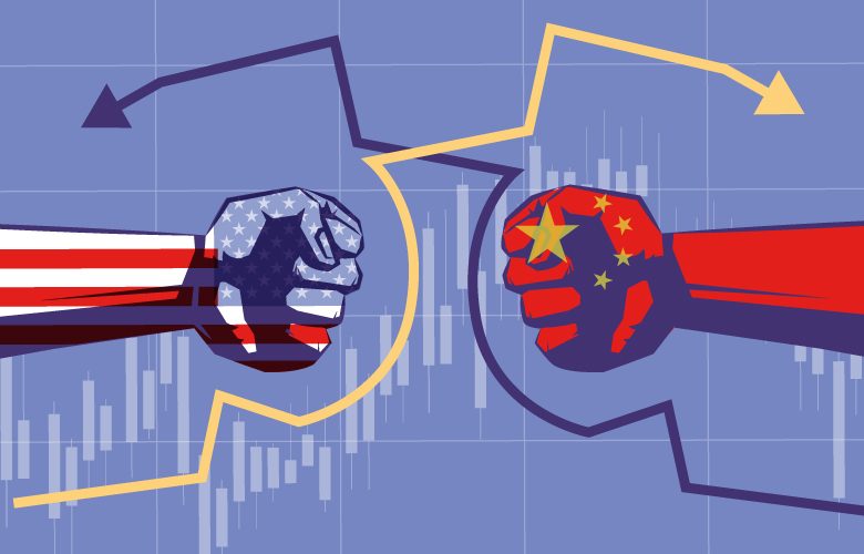 Großmachtwettbewerb zwischen China und den USA, Folgen für Anleger, Great Power Competition, Kampf der Großmähcte, Hände die gegeneinander kämpfen